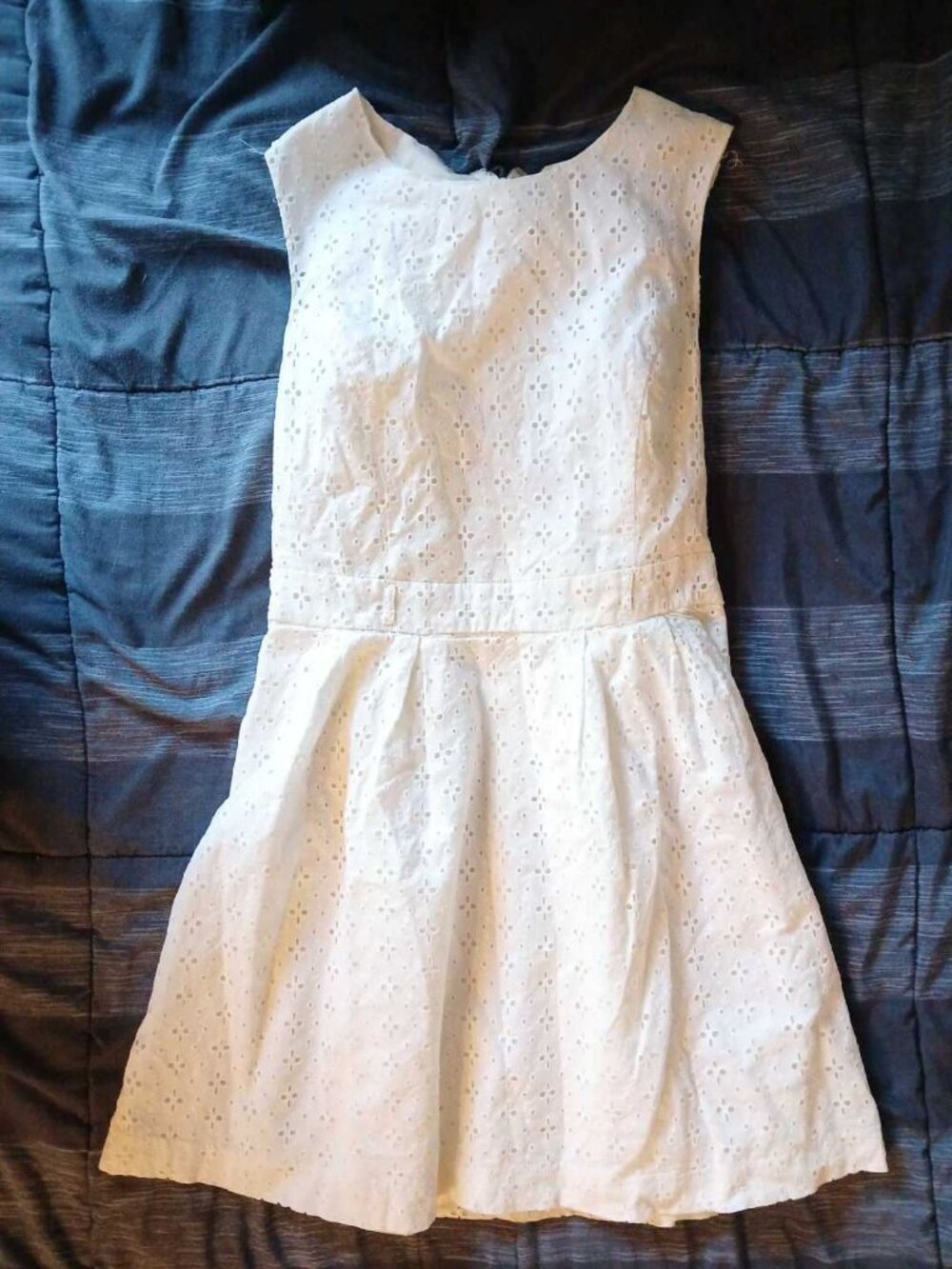 Forever 21 White Eyelet Sleeveless Dress 100% Cotton M